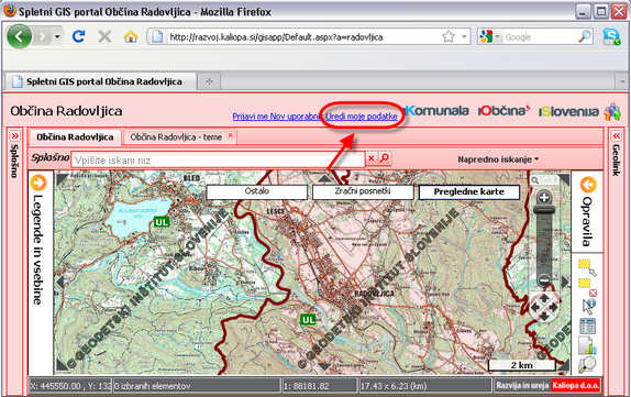 Urejanje mojih podatkov